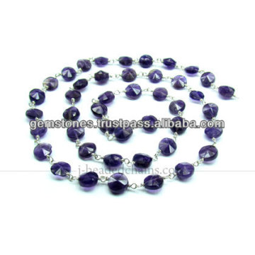 925 Sterling Silver Beaded Chains Amethyst, Wholesale Supplier of Gemstone Jewelry